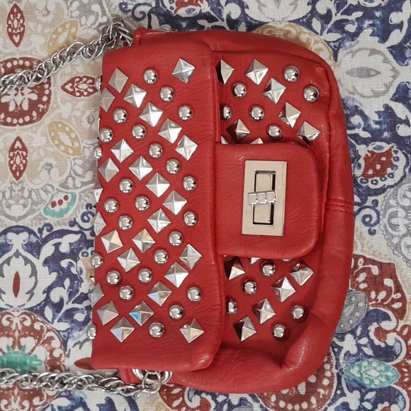 Studded Red Purse - Picture 1 of 4